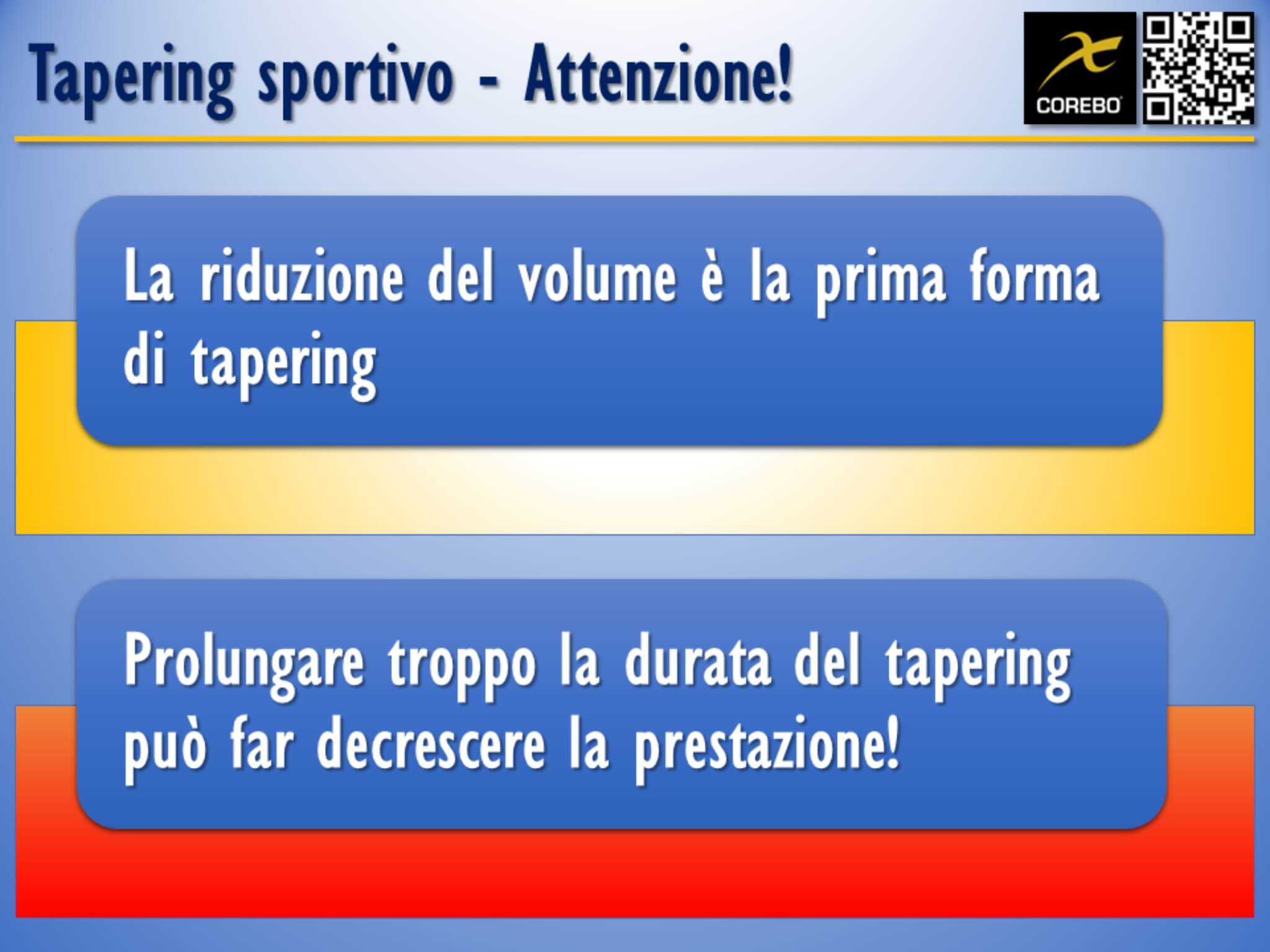 tapering sportivo linee guida 