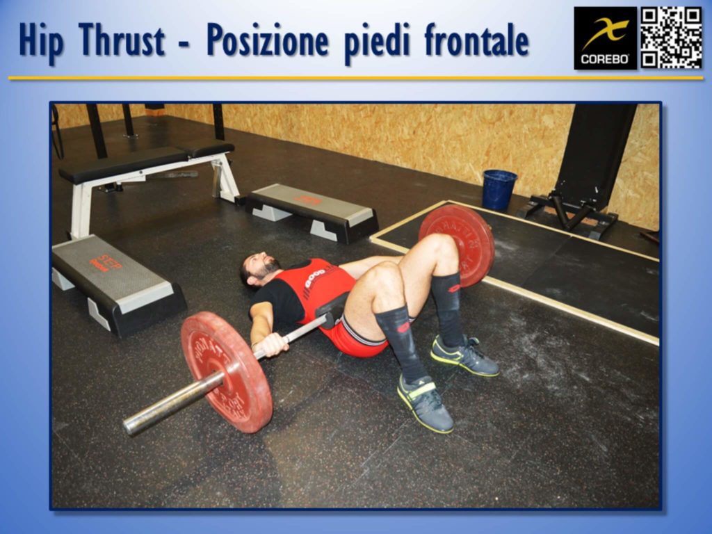 Hip Thrust La posizione dei piedi in vista frontale