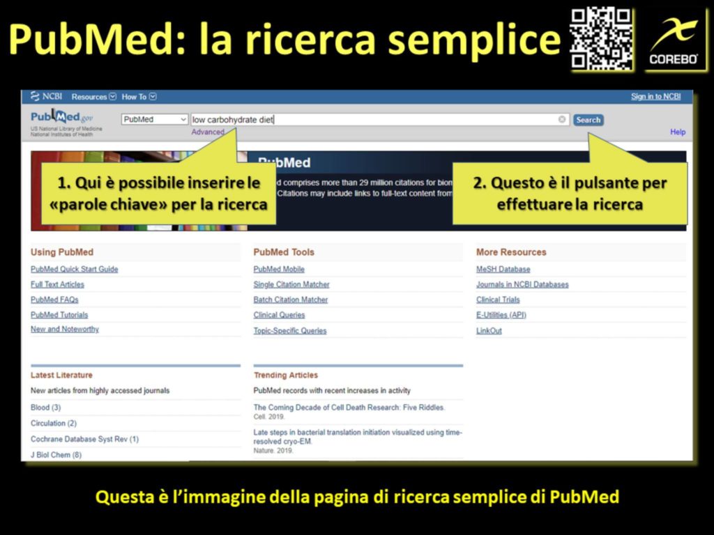 Come usare PubMed la ricerca semplice