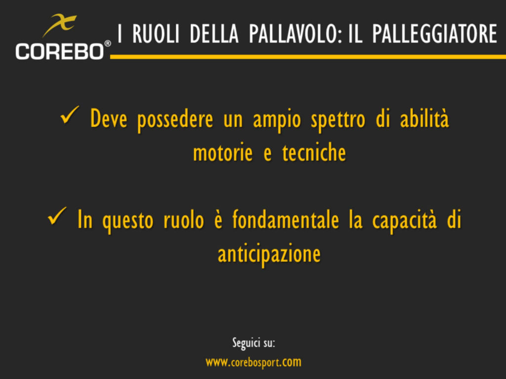 I ruoli della pallavolo il palleggiatore